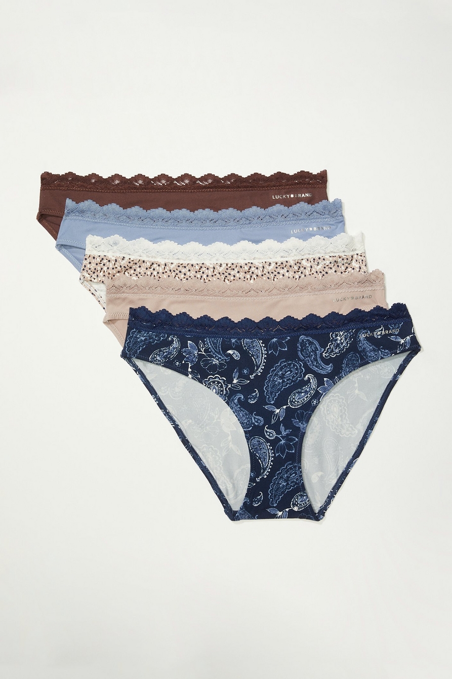 pretty paisley lace bikini 5 pk